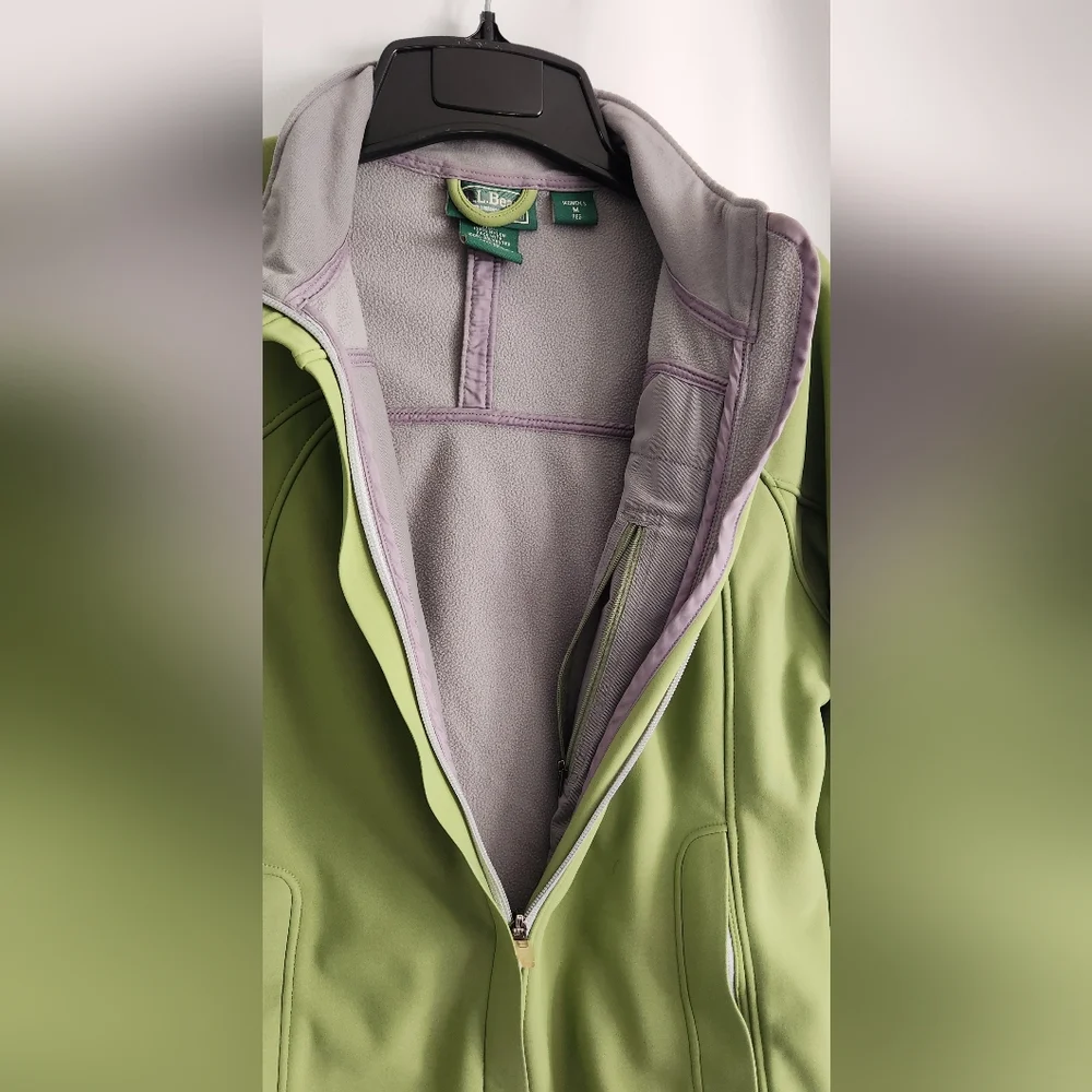LL BEAN Windstopper Zip Front Lime Green Women's Jacket Size M Reg - Picture 6 of 10